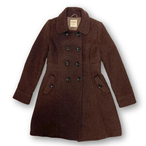 Old Navy Brown 42% Wool Button Down Coat